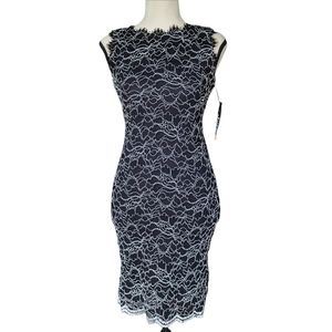 Jump Apparel Sleeveless Mini Dress Black with White Floral Pattern Size …